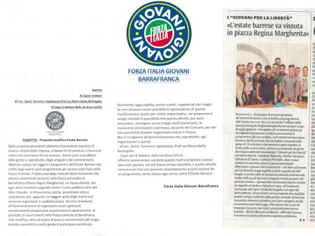 BARRAFRANCA Valutata proposta di FI Giovani sull'Estate Barrese 2014